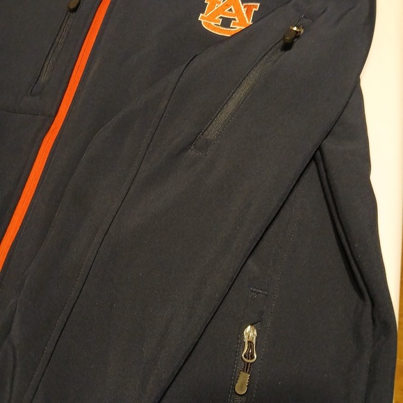 Auburn University Jacket Zip,Fleece Lined,Navy,Orange Trim, Men,Size L,Pre-owned - Picture 5 of 12